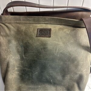 Chic Brown and Green Messenger Bag